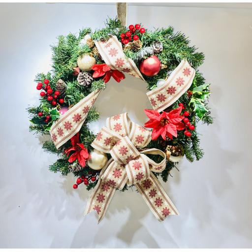 TRADITIONAL CHRISTMAS WREATH - ANY COLOUR