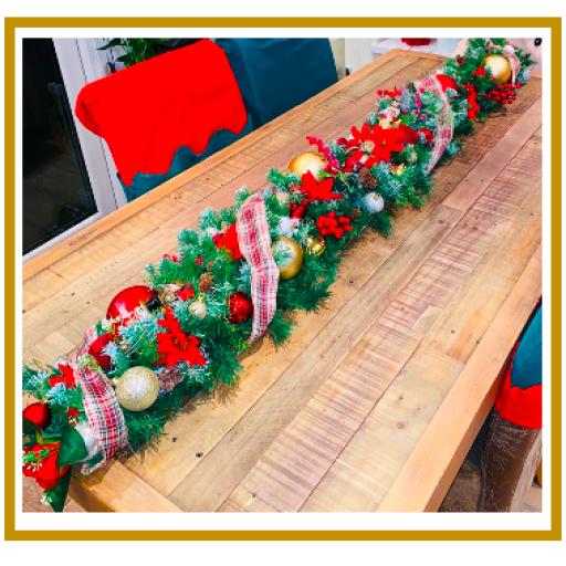 CHRISTMAS TABLE RUNNER / GARLAND- TRADITIONAL - ANY COLOUR